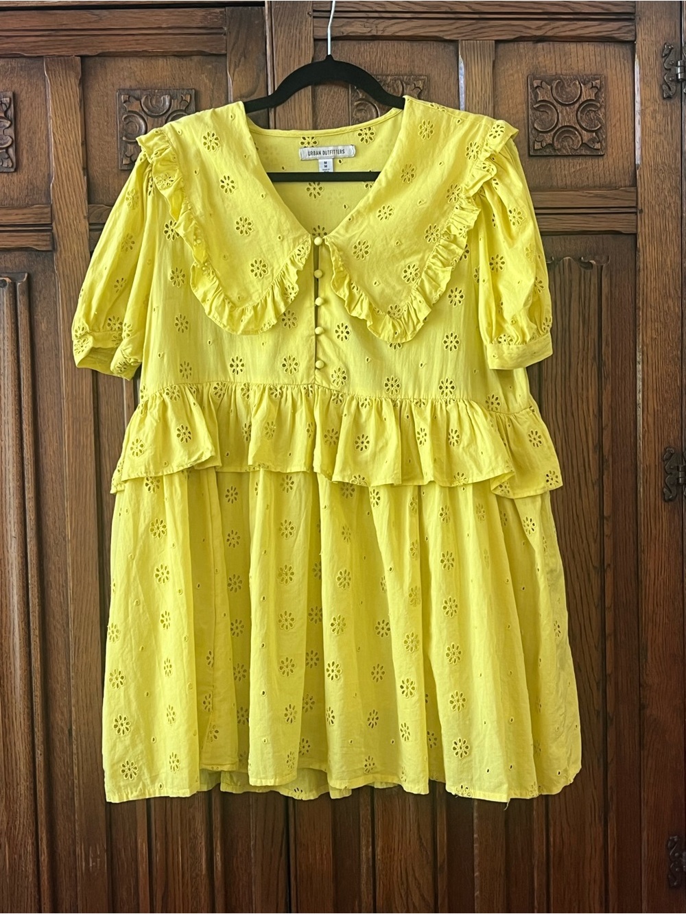 Urban Outfitters Scarlet Eyelet Dress in Chartreuse